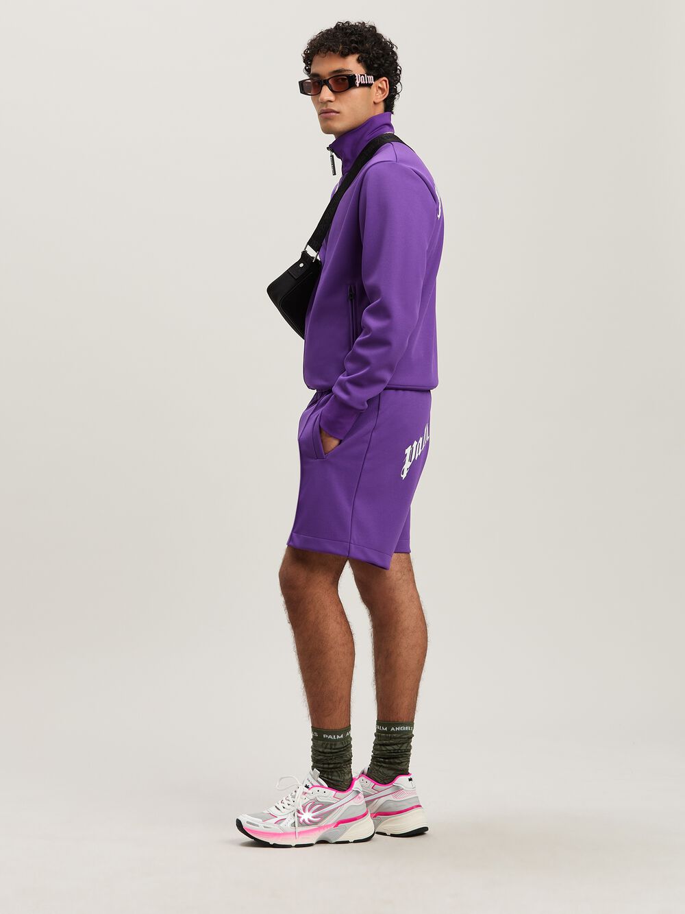 BACK CURVED LOGO TRACK JACKET PURPLE - O in PURPLE - OFF WHITE for Men