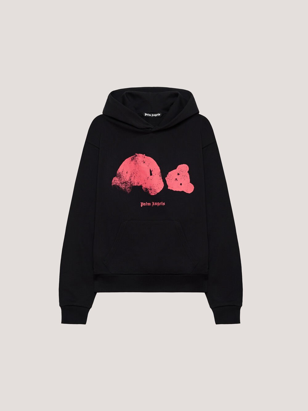 Spray Broken Bear Hoodie in Black/Pink for Men