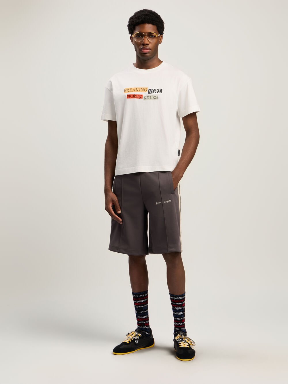 Classic Logo Track Shorts in DARK GREY - OFF WHITE for Men