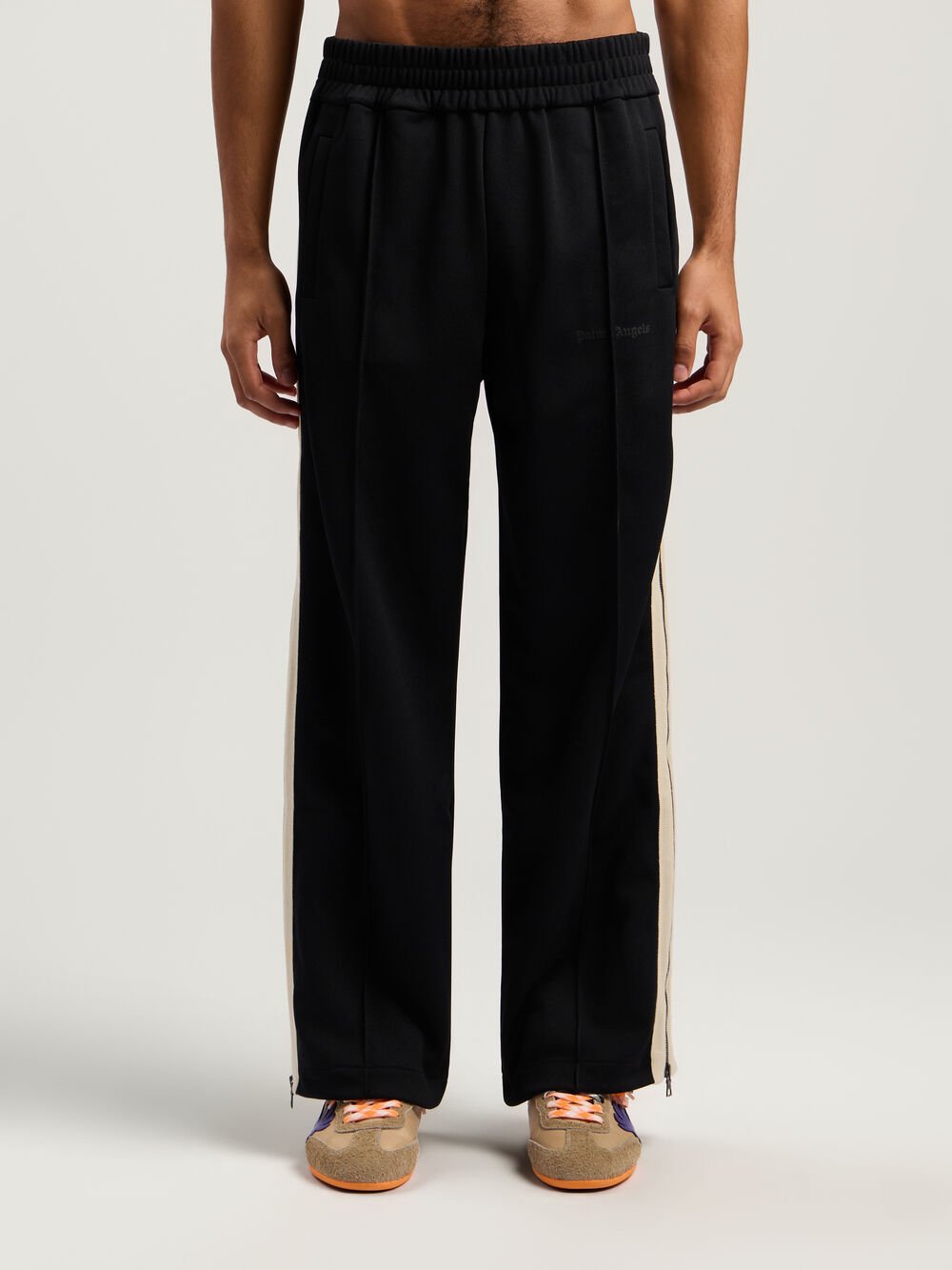 Performance Zip-Up Track Pants in BLACK - ORANGE for Men