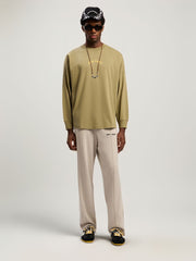 Classic Logo Knit Track Pants in LIGHT BEIGE - BLACK for Men