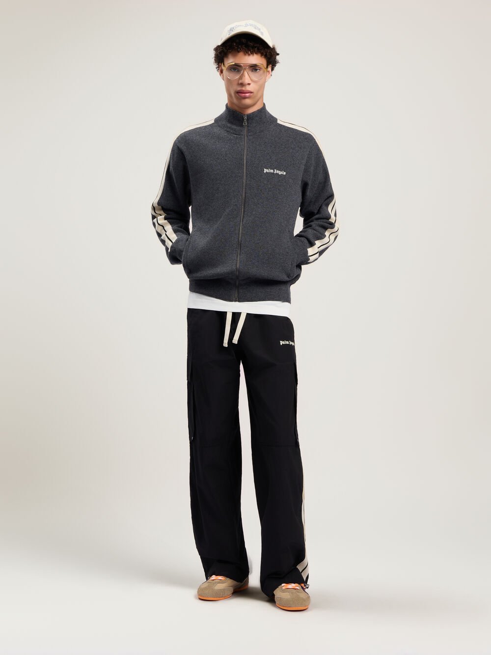 Classic Logo Knit Track Jacket in DARK GREY - OFF WHITE for Men