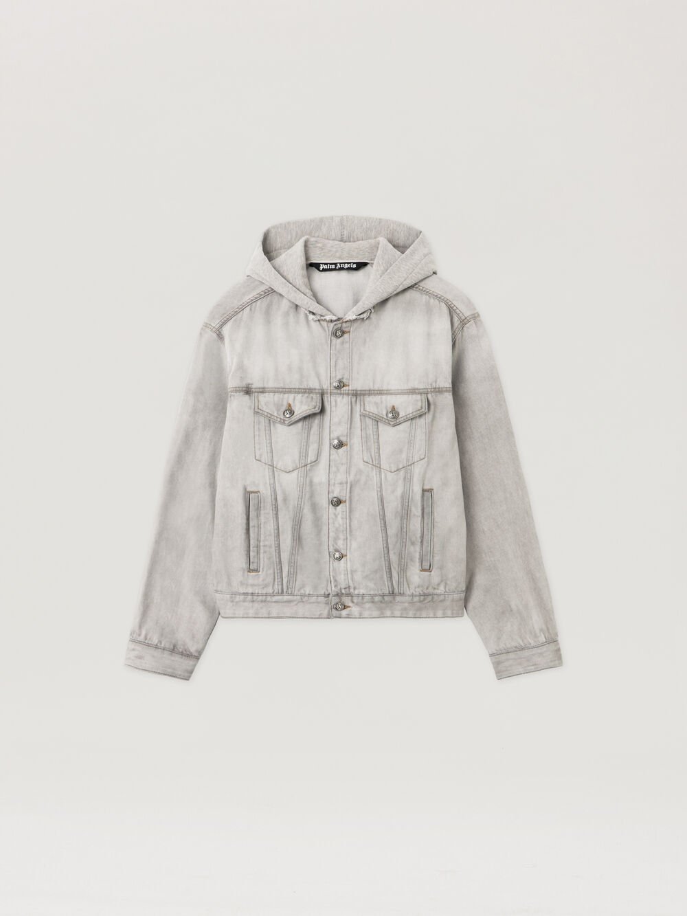 Curved Logo Denim Jacket in LIGHT GREY - GREY MELANGE for Men