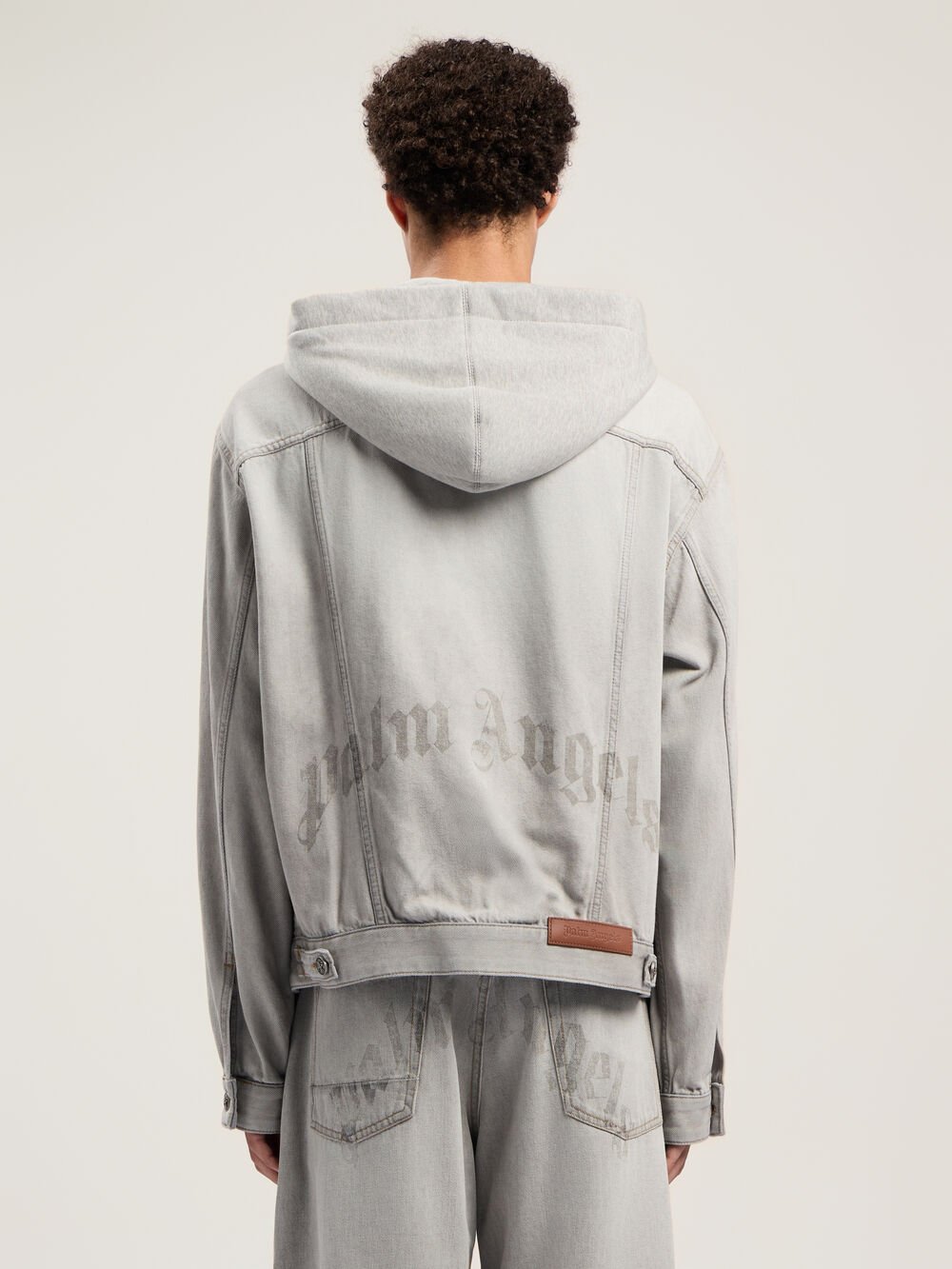 Curved Logo Denim Jacket in LIGHT GREY - GREY MELANGE for Men