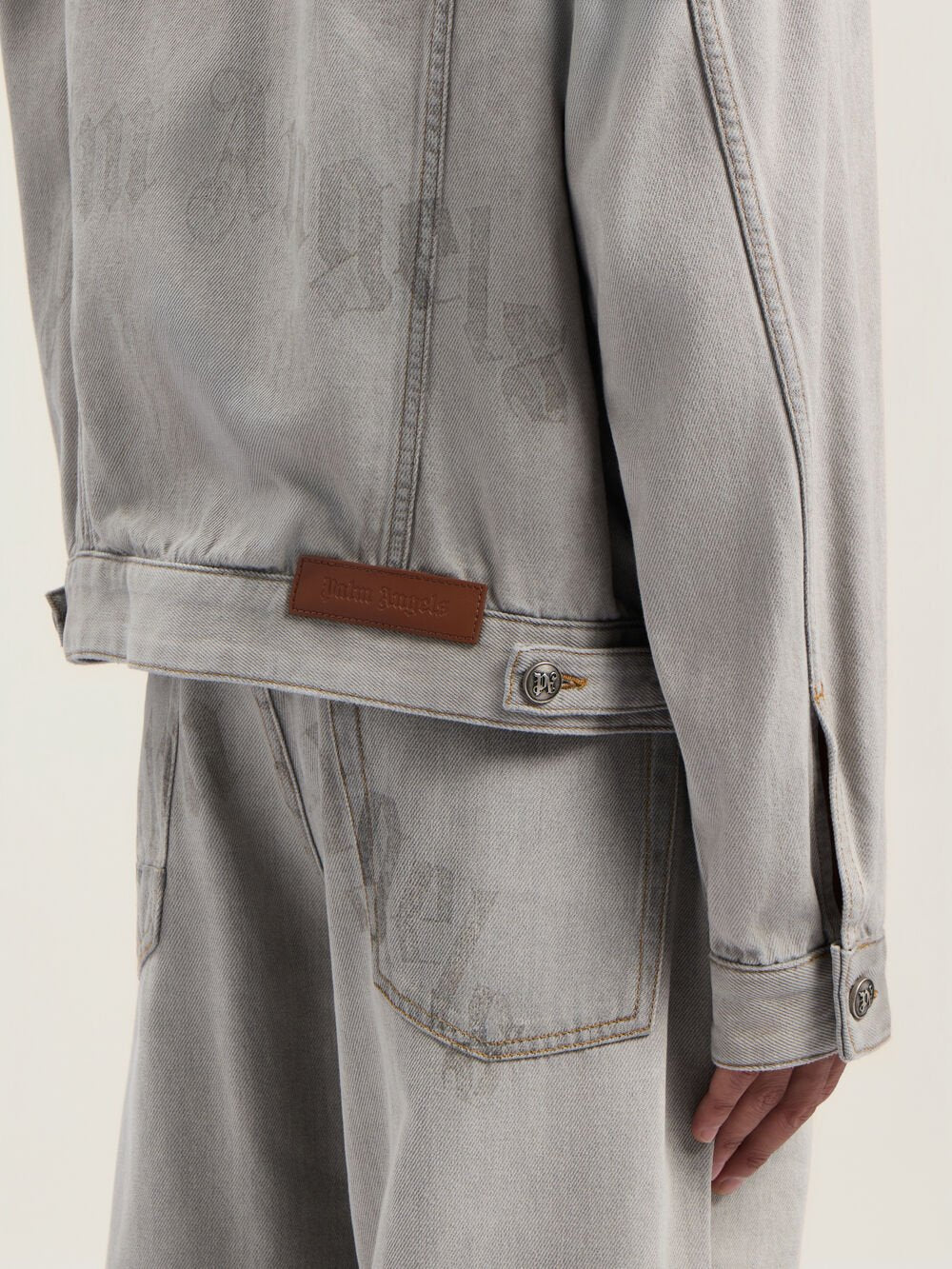 Curved Logo Denim Jacket in LIGHT GREY - GREY MELANGE for Men