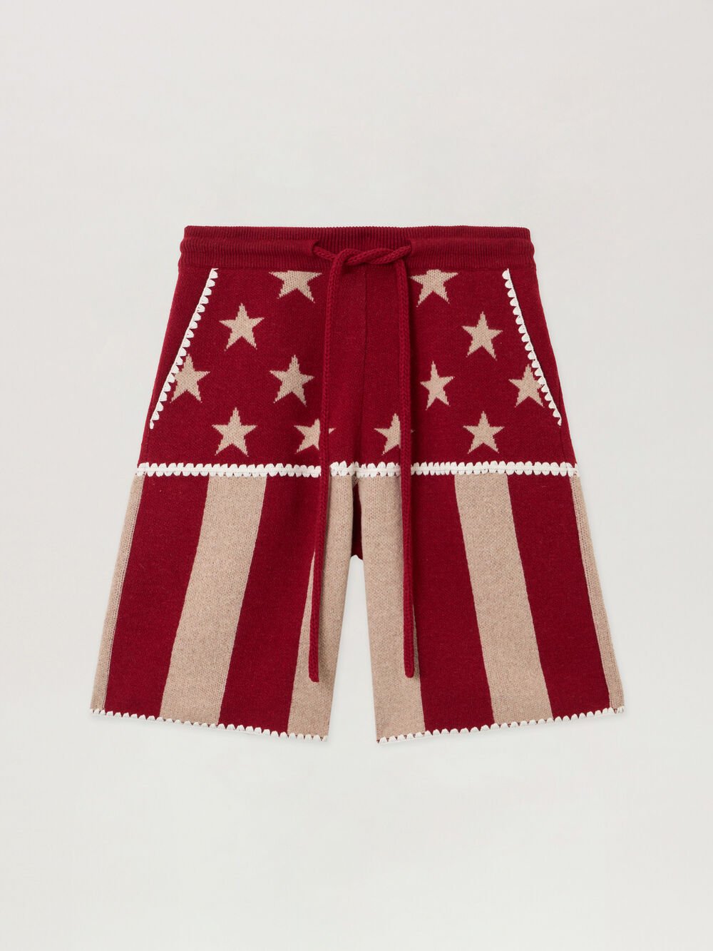 Stars and Stripes Shorts in RED - ECRU for Men