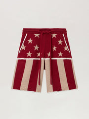 Stars and Stripes Shorts in RED - ECRU for Men