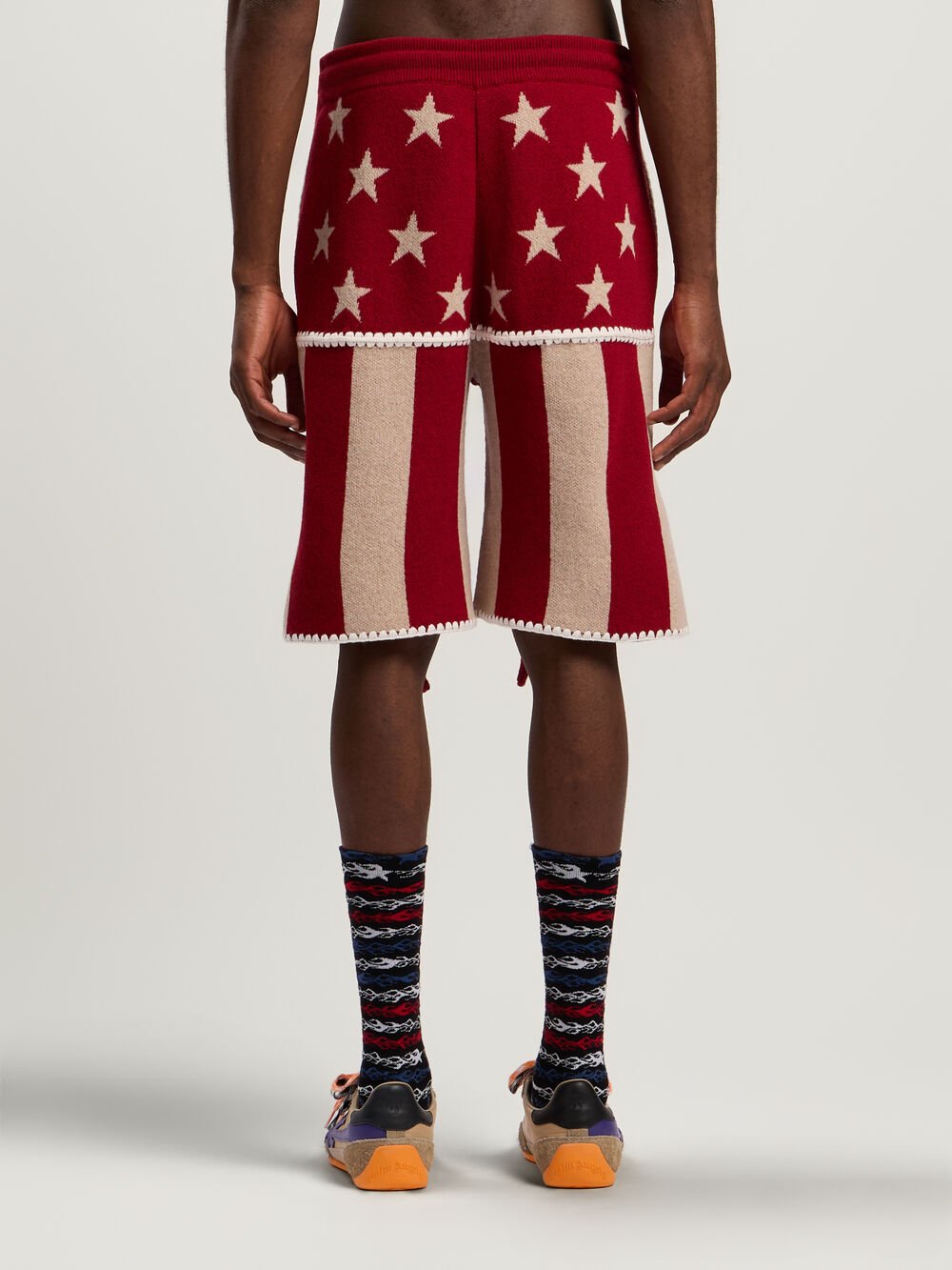 Stars and Stripes Shorts in RED - ECRU for Men