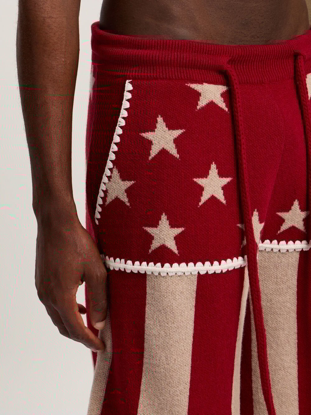 Stars and Stripes Shorts in RED - ECRU for Men