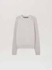 Curved Logo Ribbed Sweater in GREY MELANGE - OFF WHITE for Men