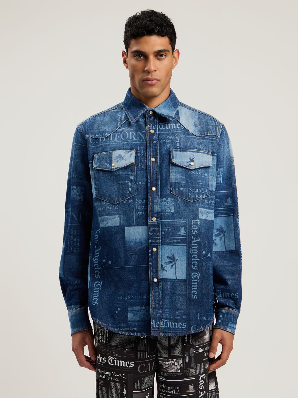 PaxLaTimes Denim Shirt in MEDIUM BLUE - DUSTY BLUE for Men