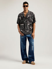 PaxLaTimes News Shirt in BLACK - OFF WHITE for Men