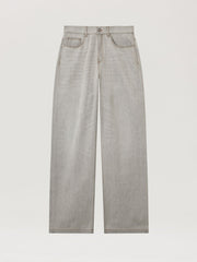 Curved Logo Loose Denim Pants in LIGHT GREY - LIGHT GREY for Men