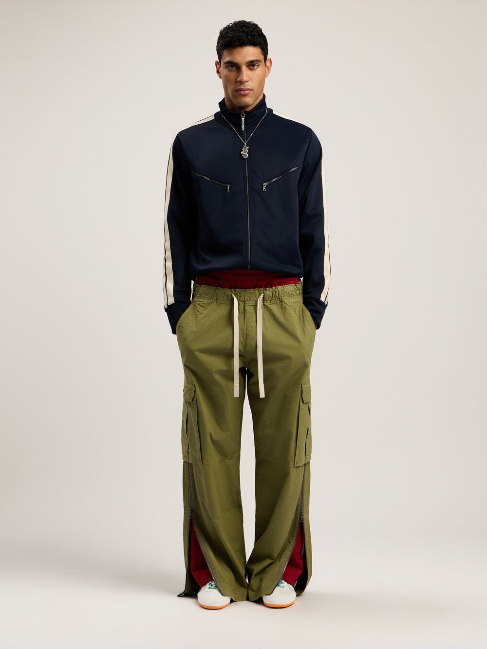 Curved Logo Cargo Pants in ARMY GREEN - DARK GREEN for Men