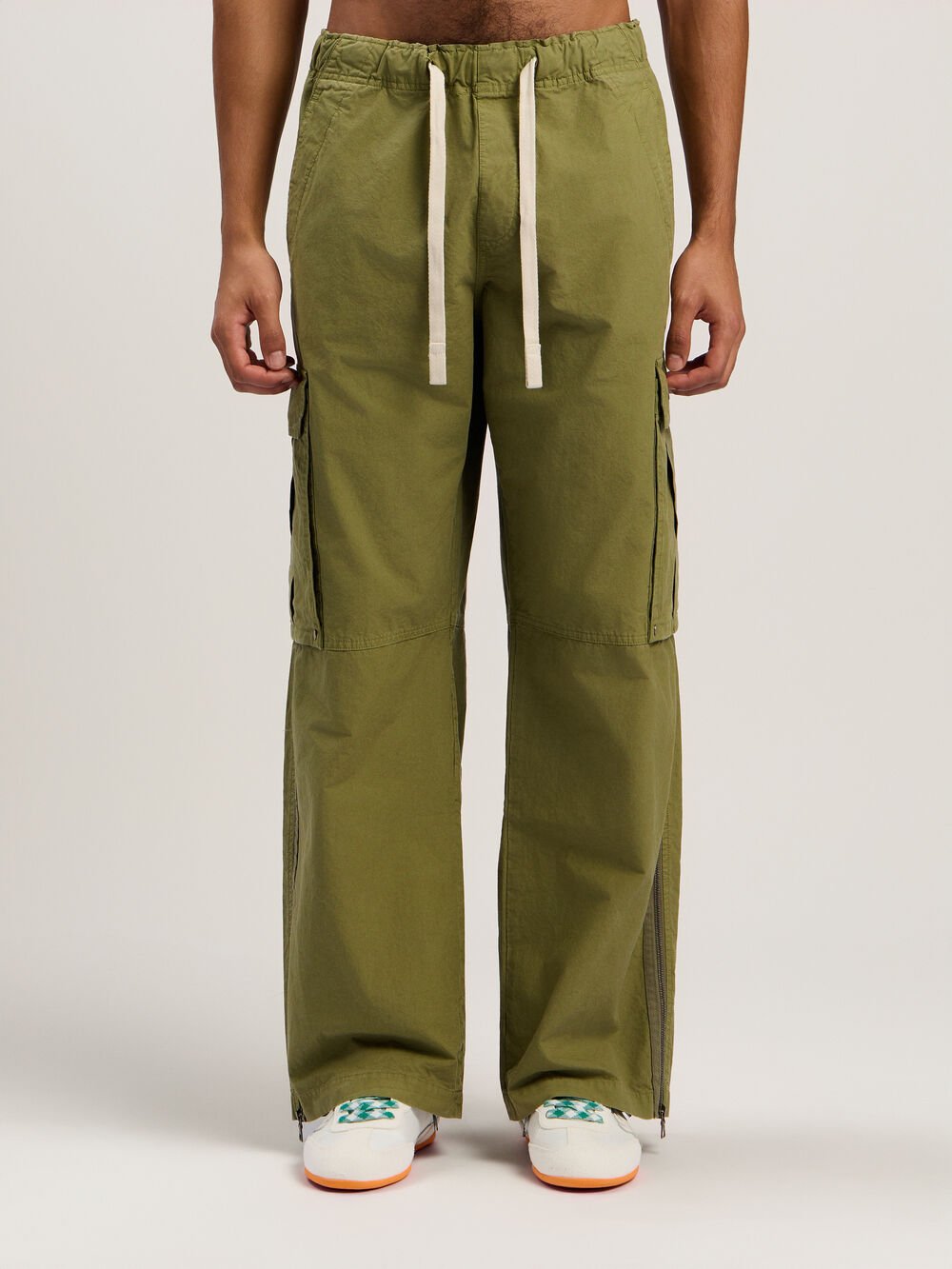 Curved Logo Cargo Pants in ARMY GREEN - DARK GREEN for Men