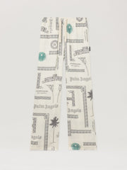 Dollar Print Wide-Leg Pants in IVORY - BLACK for Men