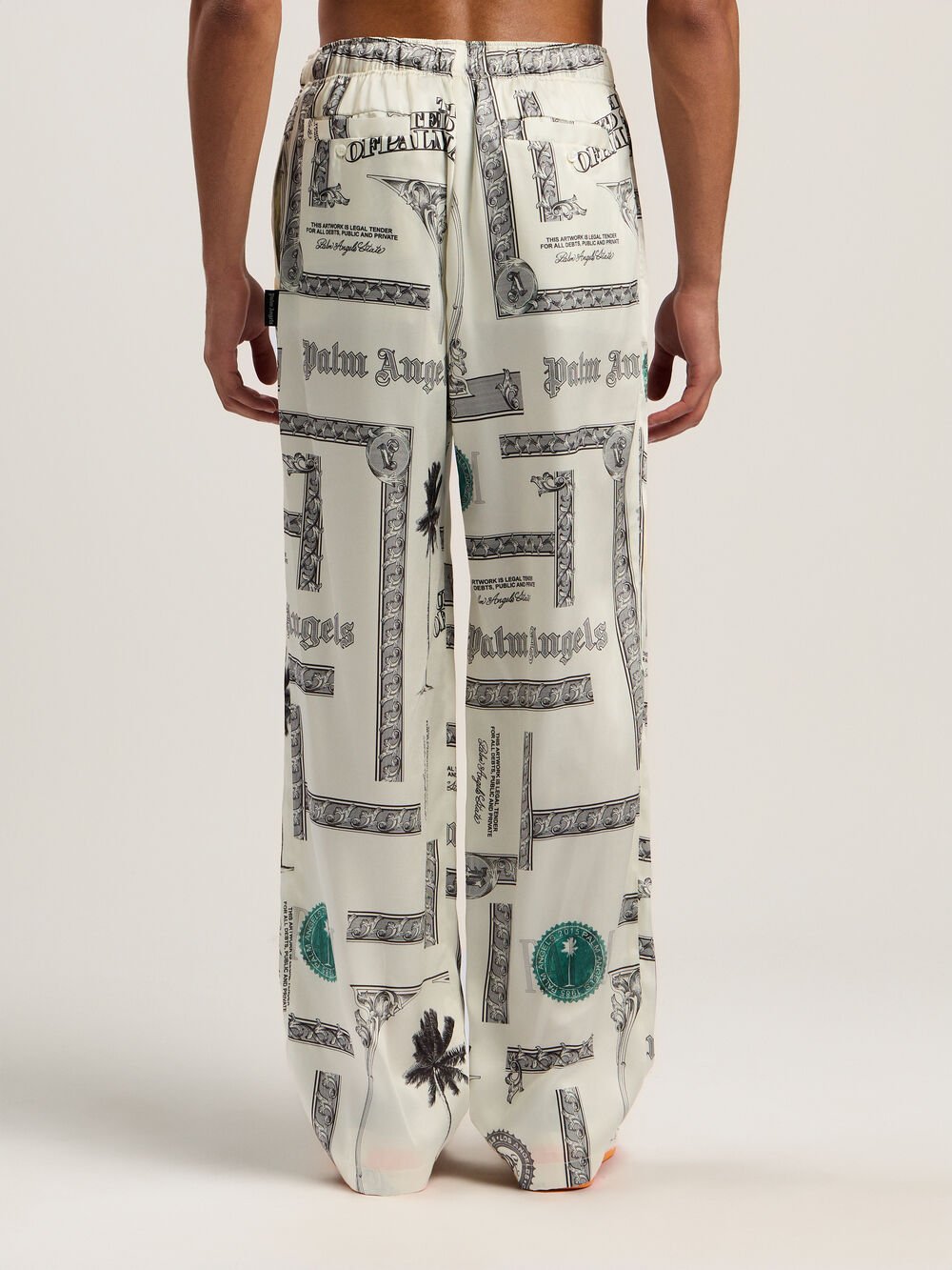 Dollar Print Wide-Leg Pants in IVORY - BLACK for Men