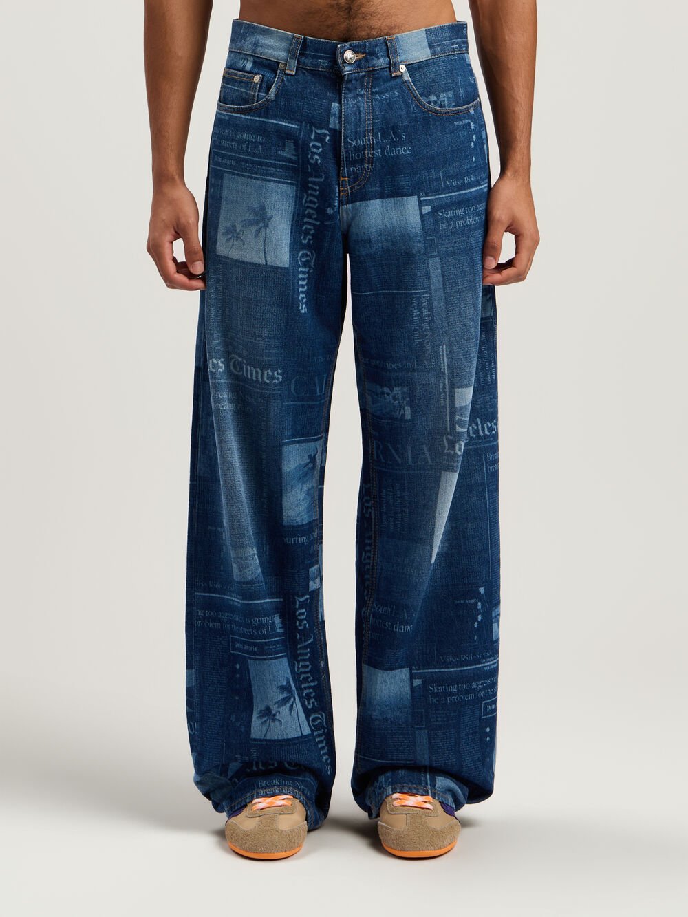 PaxLaTimes Denim Pants in MEDIUM BLUE - DUSTY BLUE for Men