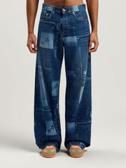 PaxLaTimes Denim Pants in MEDIUM BLUE - DUSTY BLUE for Men