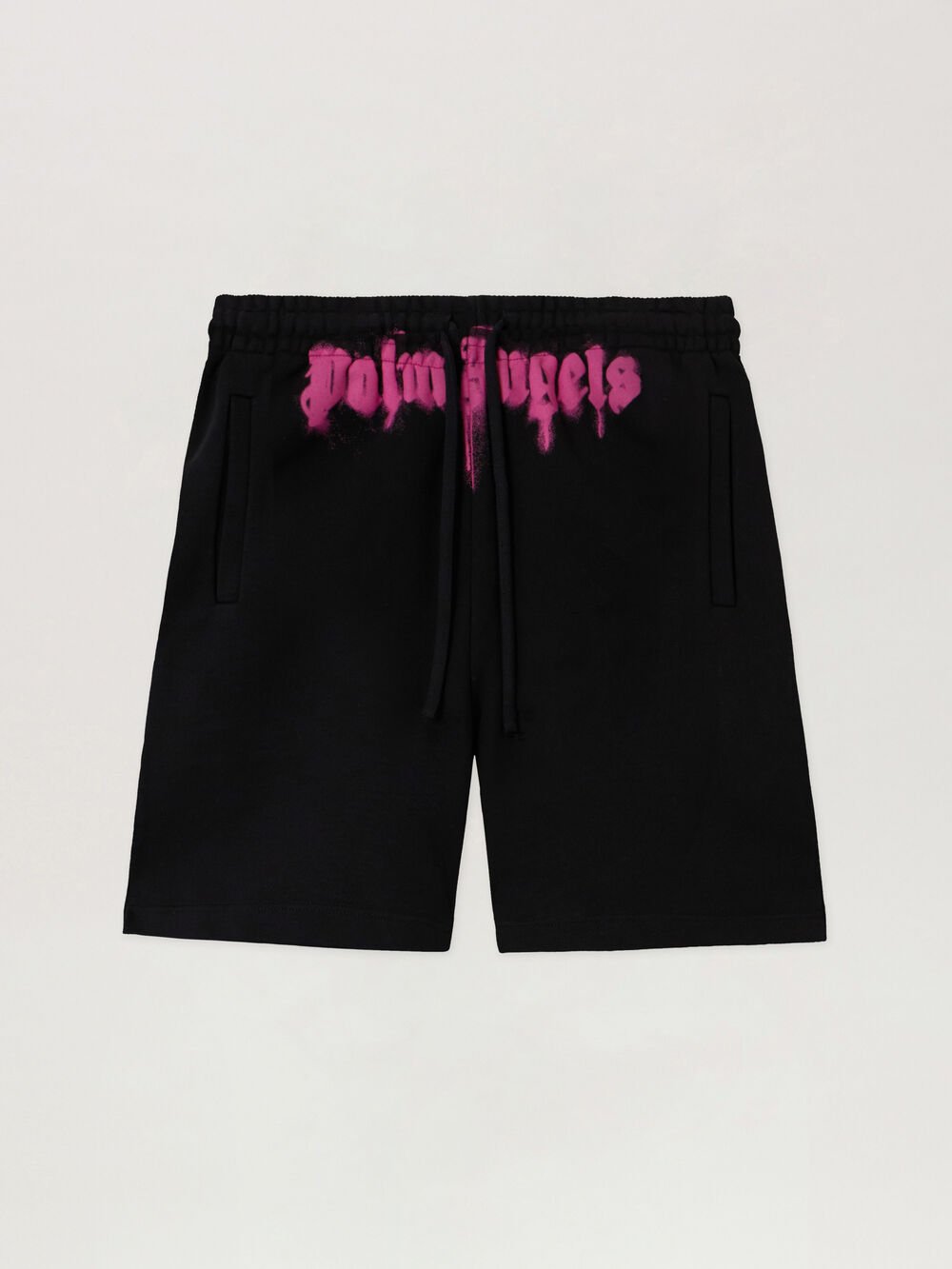 Sprayed Logo Sweatshorts in BLACK - FUCHSIA for Men