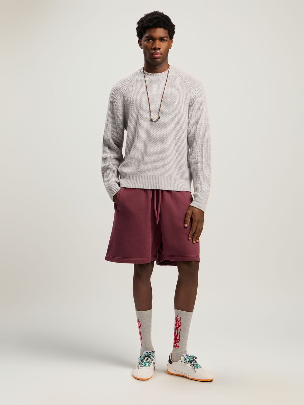 Spray Waist Logo Sweatshorts in BURGUNDY - RED for Men