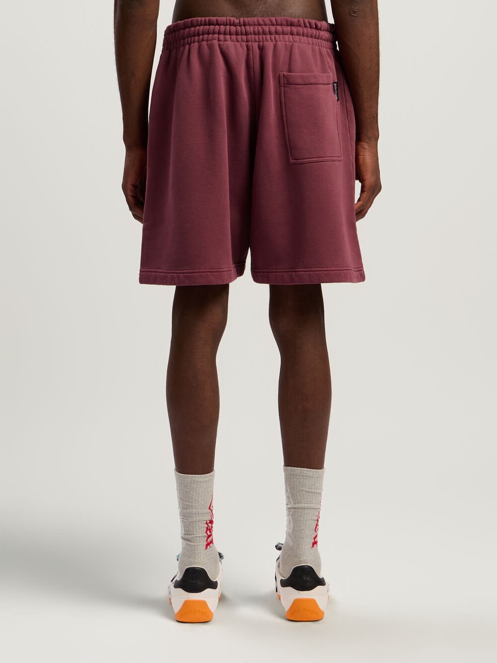 Spray Waist Logo Sweatshorts in BURGUNDY - RED for Men