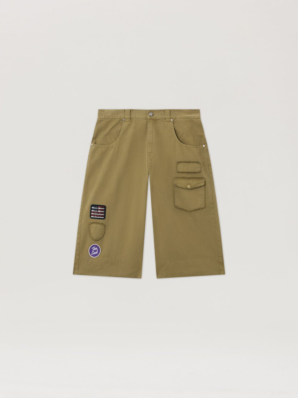 Military Patch Bermuda Shorts in ARMY GREEN - MULTICOLOR for Men