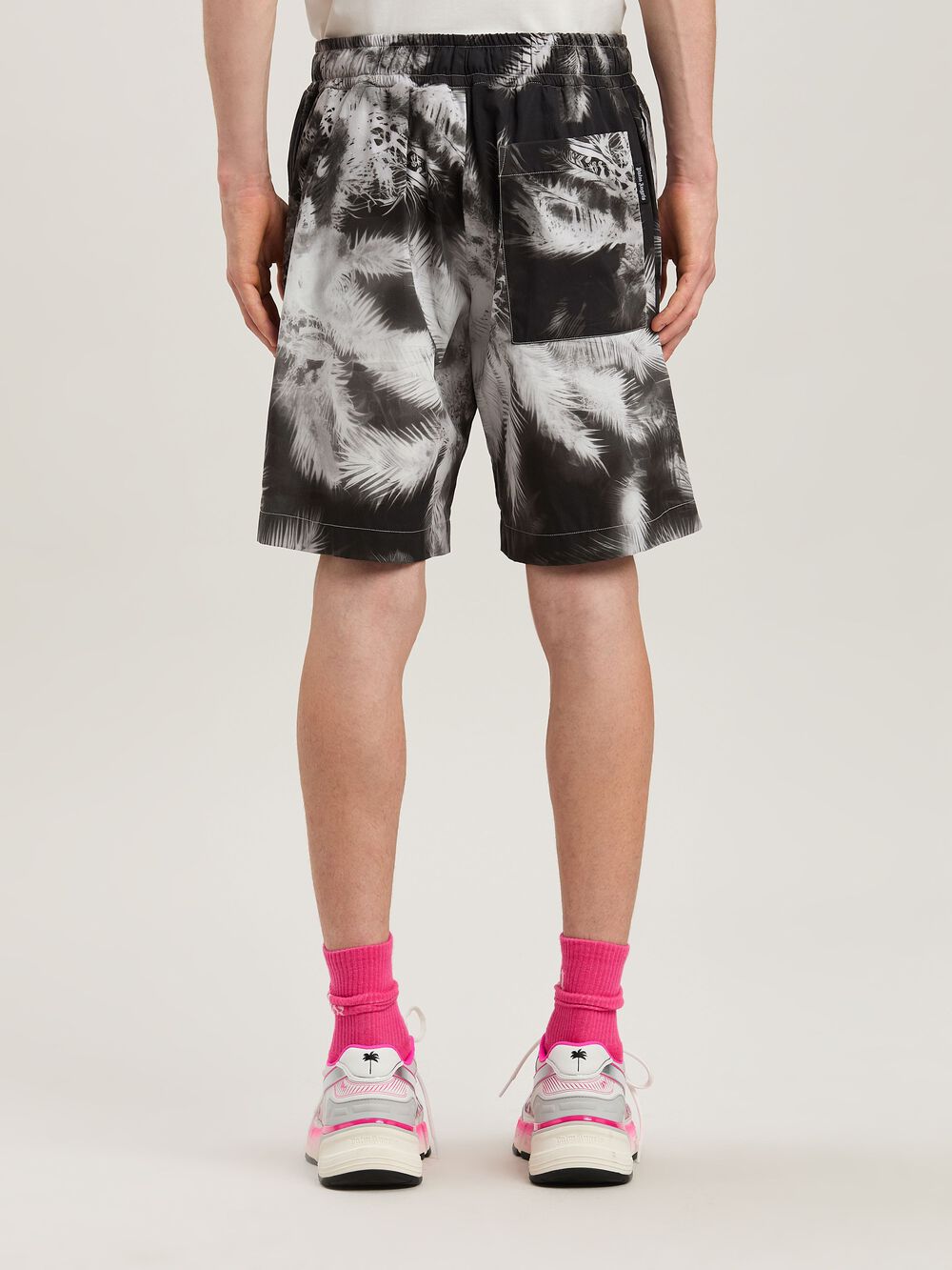 BLACK BLUEPRINT PALMS SHORTS BLACK - OFF in BLACK - OFF WHITE for Men