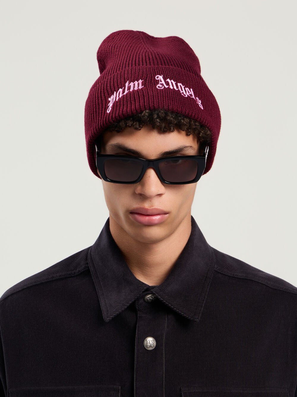 Curved Logo Beanie in FUCHSIA - PINK for Men