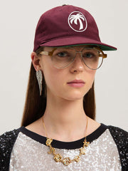 OVAL PALM CAP in BURGUNDY - OFF WHITE for Men