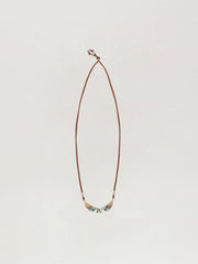 Wings Cord Necklace in SILVER - BROWN for Men