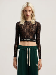 Classic Logo Lace Top in BLACK - BLACK for Women