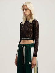 Classic Logo Lace Top in BLACK - BLACK for Women