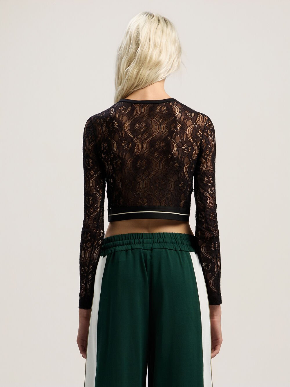 Classic Logo Lace Top in BLACK - BLACK for Women