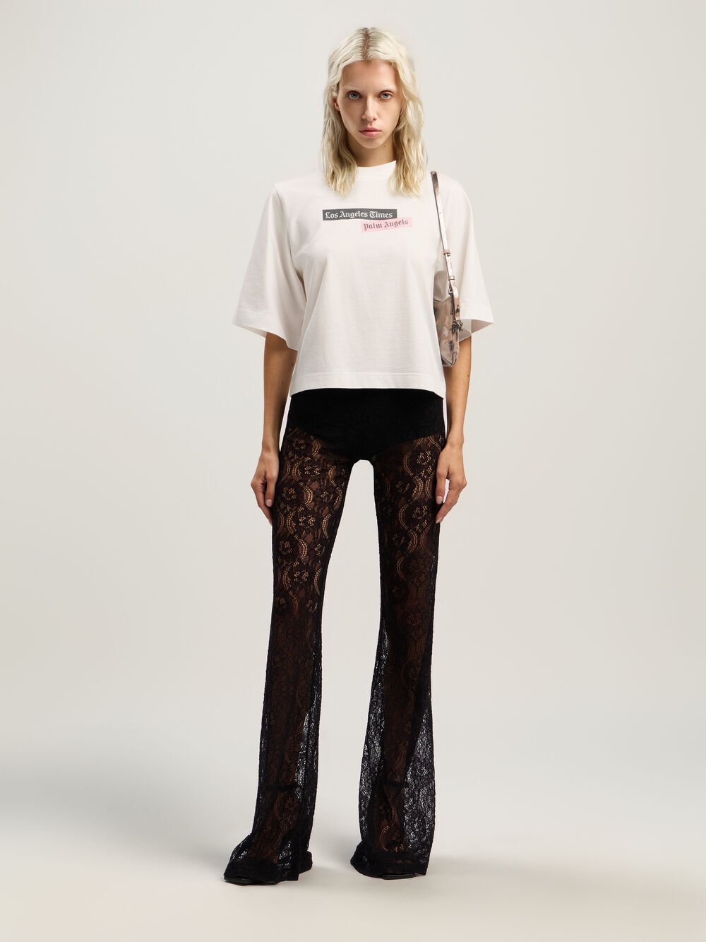 PaxLaTimes Cropped Tee in OFF WHITE - MULTICOLOR for Women