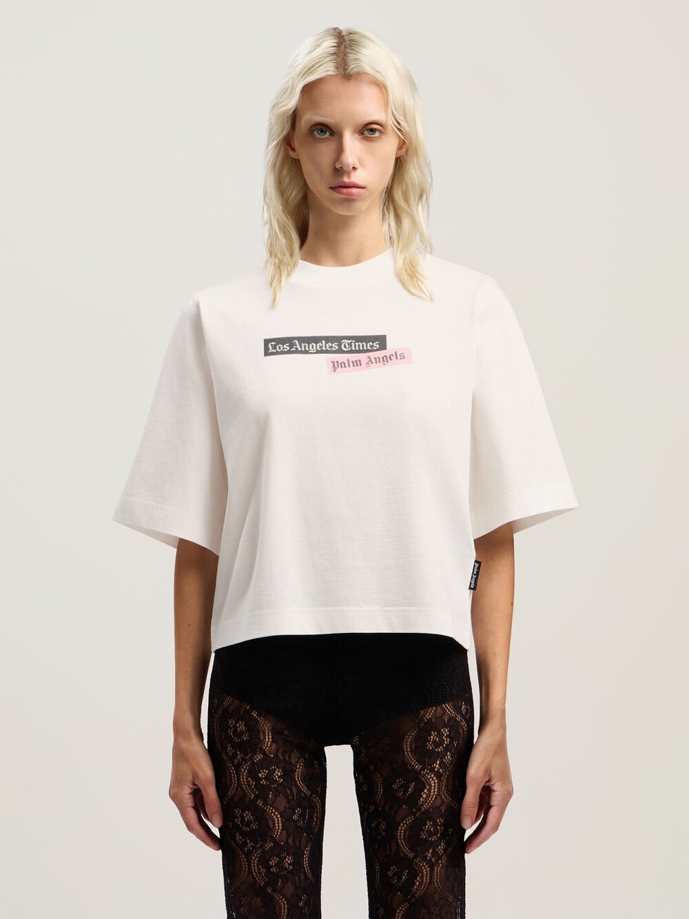 PaxLaTimes Cropped Tee in OFF WHITE - MULTICOLOR for Women