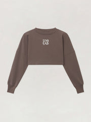 Classic Logo Crop Top in DARK GREY - OFF WHITE for Women