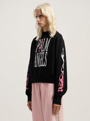 Flames Fitted Crew Sweatshirt in BLACK - MULTICOLOR for Women