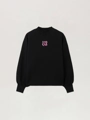 Neon Balloon Crew Sweatshirt in BLACK - PINK for Women