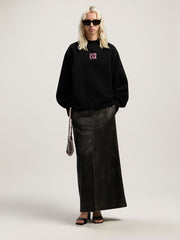 Neon Balloon Crew Sweatshirt in BLACK - PINK for Women