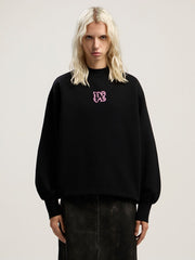 Neon Balloon Crew Sweatshirt in BLACK - PINK for Women