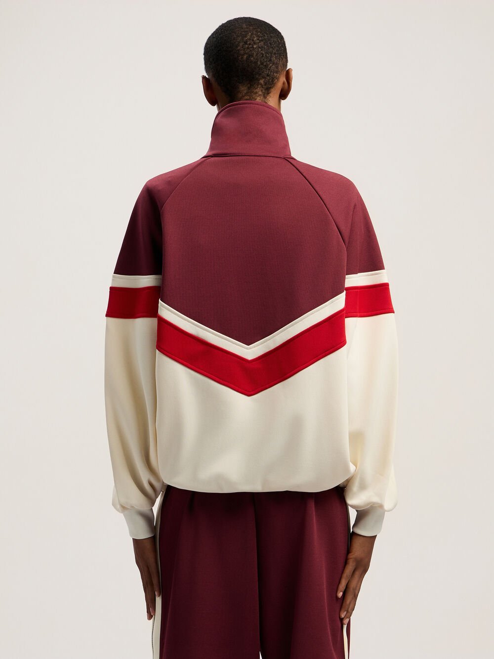Colorblock Anorak Track Jacket in BURGUNDY - OFF WHITE for Women