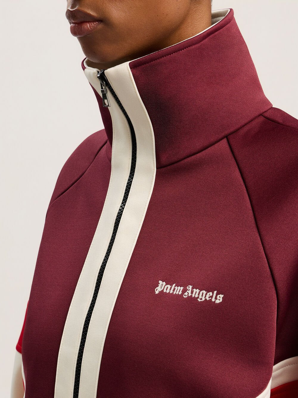 Colorblock Anorak Track Jacket in BURGUNDY - OFF WHITE for Women