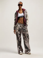 Laminated Track Jacket in GUNMETAL - OFF WHITE for Women