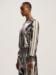 Laminated Track Jacket in GUNMETAL - OFF WHITE for Women