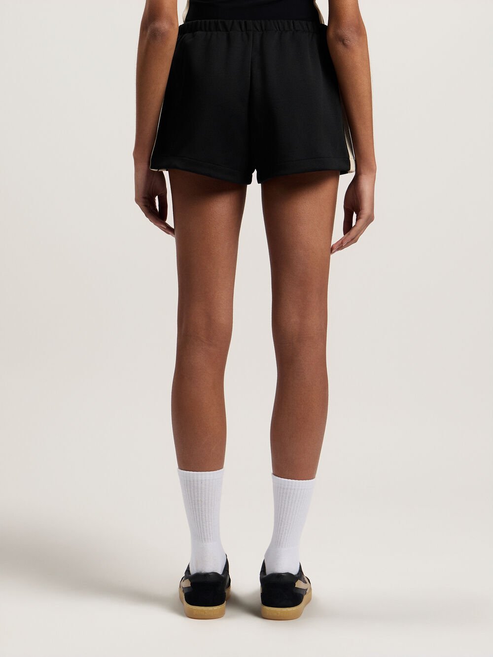 Classic Logo Track Shorts in BLACK OFF WHITE for Women
