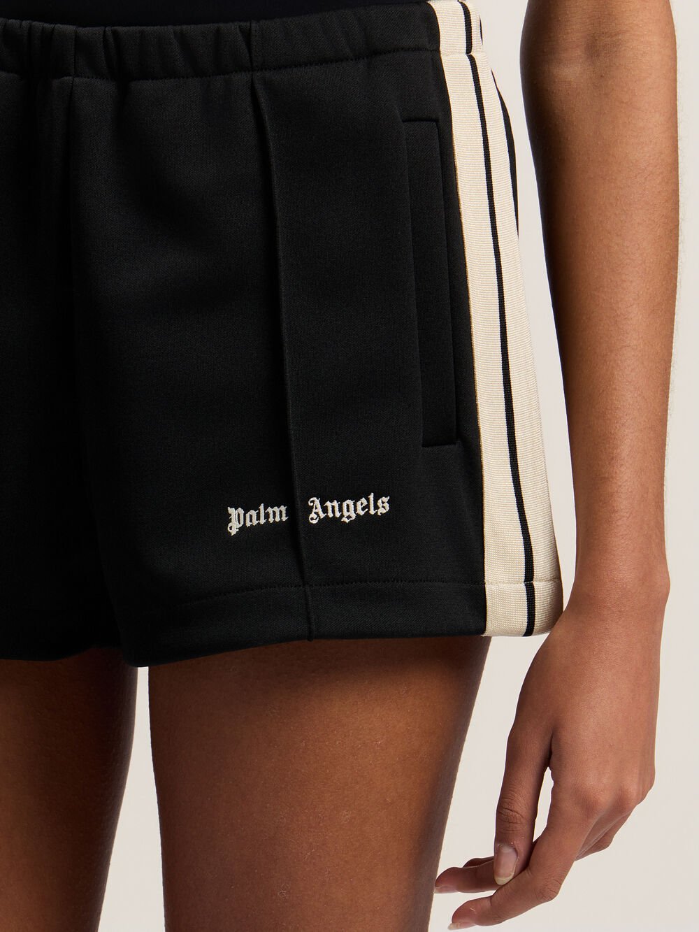 Classic Logo Track Shorts in BLACK OFF WHITE for Women