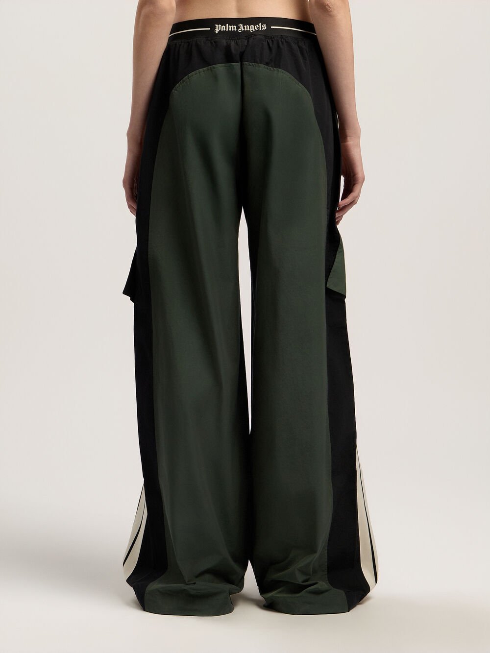 Colorblock Cargo Pants in FOREST GREEN - BLACK for Women