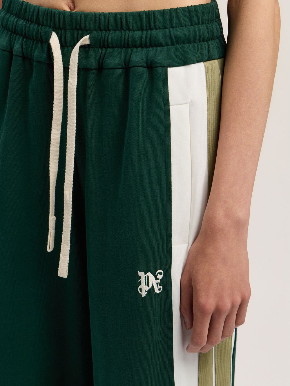 Monogram Colorblock Sweatpant in DARK GREEN - OFF WHITE for Women