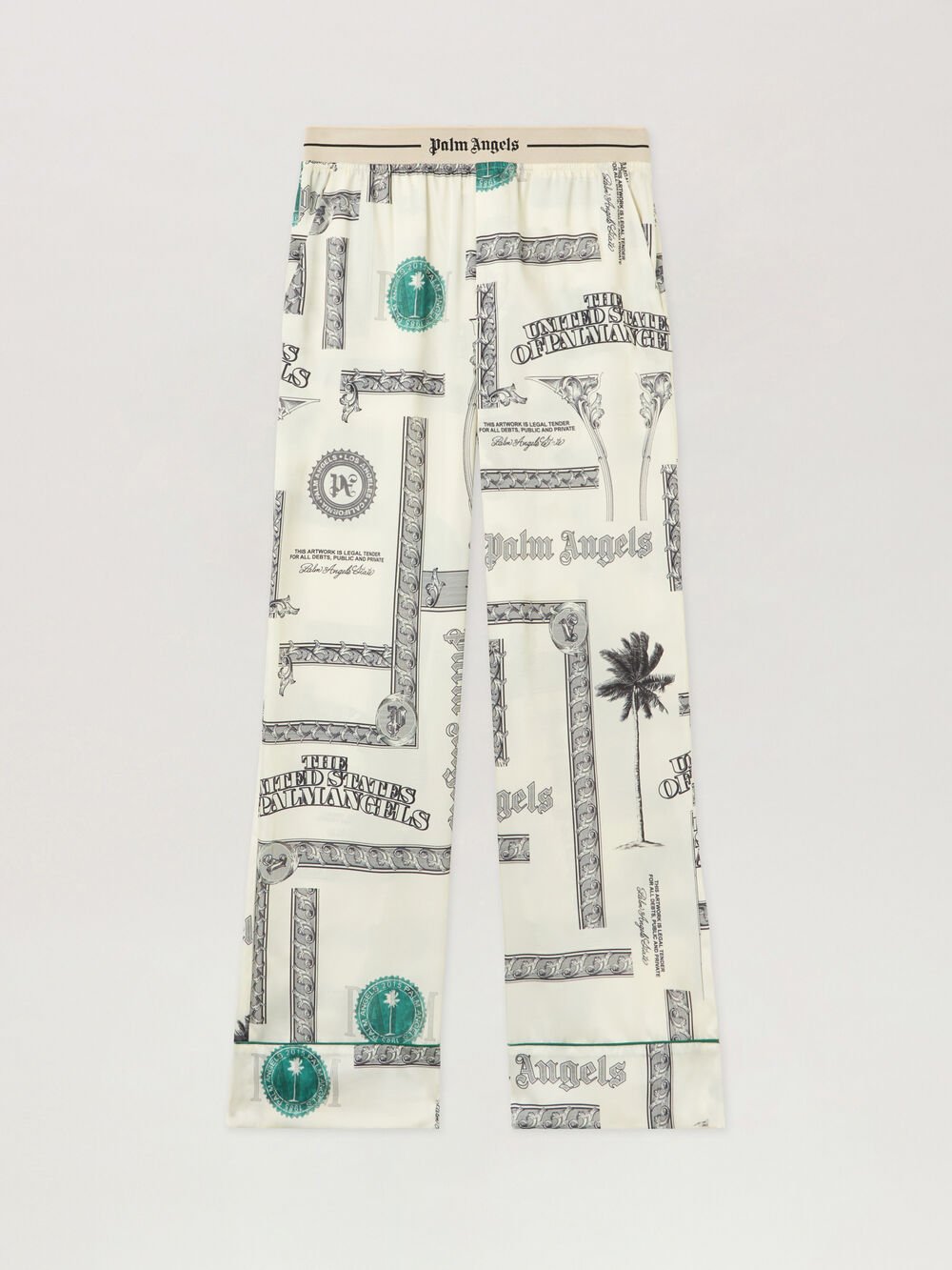Dollar Print Pajama Pants in IVORY - BLACK for Women
